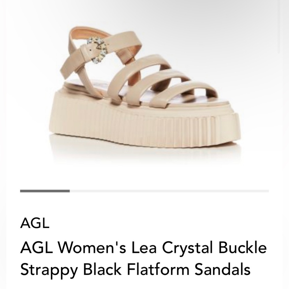 AGL Cream Strappy Platform Sandals